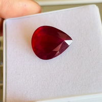 Pierre précieuse rubis naturelle de qualité AAA, traitée chauffante, coupe poire, lustre parfait pour la fabrication de bijoux, couleur rouge, prix certifié IGI