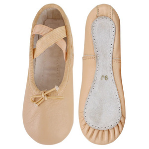Chaussures de danse de ballet professionnelles pour femmes en cuir rose noir personnalisé avec talon plat et souple doublure en cuir véritable pour filles adultes - Product Image 3