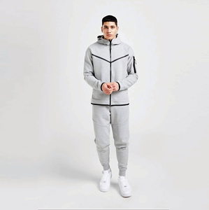 OEM Design Men's Tech Fleece <b>Maternity</b> Plus Size Tracksuit Full Zip <b>Hoodie</b> Joggers Sweatpants Heather Grey 100% Cotton Winter - Product Image 1