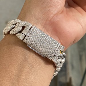 เครื่องประดับงานปาร์ตี้สุดหรูแนวฮิปฮอป10K สีทองสไตล์คิวบาสร้อยข้อมือแบบโค้งมนประดับเพชรสำหรับผู้ชาย - Product Image 5