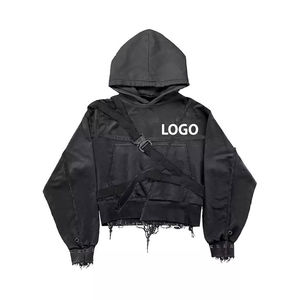Street Wear Best Design Good Quality Distressed <b>Men</b> <b>Hoodies</b> Latest Price <b>Lightweight</b> Full Sleeve Distressed <b>Hoodies</b> for <b>Men</b> - Product Image 6