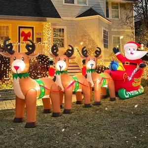 Trineo Inflable de Santa Claus con Luces LED para Decoración Navideña de Jardín - Product Image 1