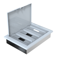 Boîte de distribution en métal ABS PC, capacité de 45 fusibles, 390x535x107mm, montage encastré, IP40, corps métallique, cadre blanc, modèle POLI 019-B-1