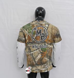 Personalizar venta al por mayor Streetwear algodón camiseta Camo Realtree estampado camisas de doble capa de manga larga Camisetas para hombres - Product Image 5