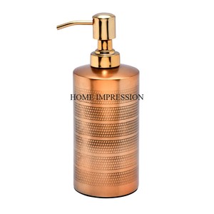 Distributeur exclusif de savon liquide à texture martelée en métal plaqué or hôtel et restaurant salle de bain accessoires de nettoyage des mains approvisionnement - Product Image 2