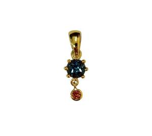 S925 14K Gold Plated Vintage Natural London <b>Blue</b> Topaz Women's Chains Pendant Customizable OEM ODM Thailand Factory - Product Image 2