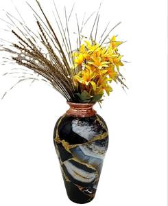 Wedding Decor Casted Decorative Aluminum <b>Vase</b> Modern Brass Plated Flower Urn <b>Vase</b> Handcrafted Metal <b>Table</b> Top Decorative <b>Vase</b> - Product Image 5