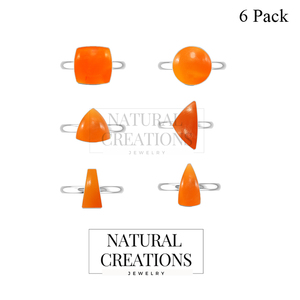 925 Sterling <b>Silver</b> <b>Ring</b> Bezel Setting Carnelian Gemstone Mix Shapes Classic Wedding Party Trendy Fashionable Unisex - Product Image 5