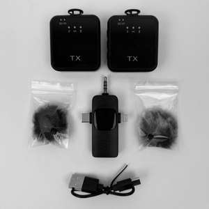 Microphone Lavalier Sans Fil Portable à Condensateur le Plus Vendu, Interface 3-en-1 Omnidirectionnelle, Prise 3,5 mm Type-C pour iOS Android - Product Image 3