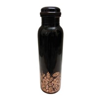 Flacon en cuivre au design martelé moderne avec couvercle Bouteille en cuivre pur pour le stockage de l'eau Bouteille faite à la main sans joint étanche