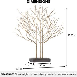 Objet de table moderne en forme de sculpture d'arbre en métal doré élégant qui ajoute une touche artistique inspirée de la nature à des intérieurs élégants - Product Image 4