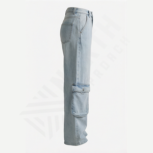 Jeans de Mezclilla Rectos Transpirables de Lavado Medio y Corte Regular, Modernos y Casuales para Mujer, Atuendo Diario, Proveedor al por Mayor, Personalizado - Product Image 3