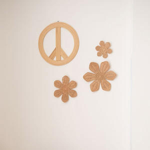 ป้ายสันติภาพตกแต่งผนังสำหรับร้านอาหารตกแต่งผนังหวาย-ที่แขวนออกแบบตามสั่ง - Product Image 4