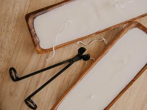 เทียนชามแป้งไม้ขนาดใหญ่สำหรับบ้านไร่สำหรับวางบนโต๊ะ - Product Image 2