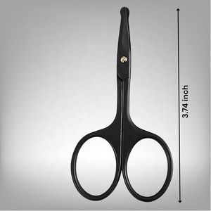 Tijeras de Acero Inoxidable de Alta Calidad con Recubrimiento Negro para Nariz y Vello Facial, Punta Redondeada de Seguridad, Herramienta de Precisión para el Cuidado Personal - Product Image 1