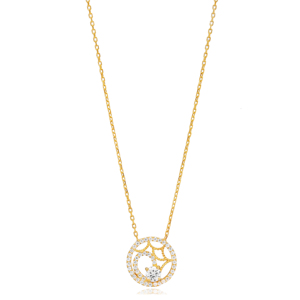 Round Shape Zircon Stone Wedding Charm Necklace 925 <b>Sterling</b> <b>Silver</b> Jewelry Turkish <b>for</b> <b>Women</b> - Product Image 6