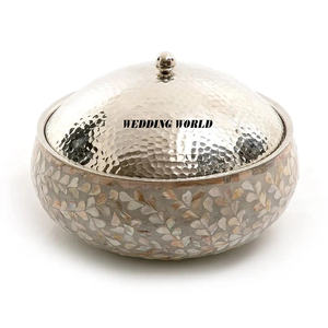 Hotpot de acero inoxidable martillado Suministros para hoteles y restaurantes Cazuela Calentador de alimentos de metal nuevo de lujo más vendido - Product Image 2