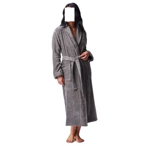 Vente en gros peignoir de luxe unisexe en coton éponge velours séchage rapide respirant doux hôtel/maison motif solide col rabattu - Product Image 3
