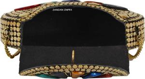 Pochette en résine en laiton de luxe faite à la main élégant moderne étui rigide sac à main de soirée avec garniture métallique pour les mariages et les fêtes - Product Image 2