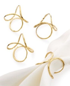 Rond de serviette en laiton plaqué or pour le dîner Design de feuille ronde pour les décors de réception d'hôtel Caffey & Restaurants - Product Image 4