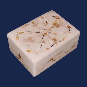 100% diseño especialmente decorativo producto de alta calidad caja de incrustaciones de mármol con Material de perla madre para almacenamiento de joyas artículo de regalo - Product Image 3