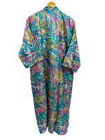 Pure soie Sari Kimono léger Vintage Sari Robe doux plage Robe de soirée indien à la main Kimono en soie