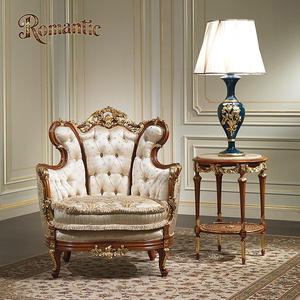 Juego de Sofás Estilo Luis XV Clásico Americano, Madera Maciza Tallada a Mano, Decoración con Borlas de Tela Bordada de Alta Gama, Venta al Por Mayor - Product Image 3
