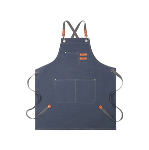 Factory Custom Logo Heavy Duty Cotton Canvas Reusable Unisex Breathable Washable Waterproof Sleeveless <b>Kitchen</b> <b>Apron</b> Multiple - Product Image 3