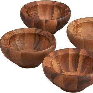 Cuenco de madera natural para servir, cuenco decorativo de madera para ensalada, fruta, hogar, cocina, mesa de comedor, fiesta y uso de boda - Product Image 1