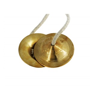 Utilisation d'instrument de musique fait main de Manjeera antique en laiton traditionnel de qualité supérieure dans le décor de temple de maison de Kirtan - Product Image 3