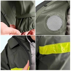 Traje de lluvia impermeable de alto rendimiento con material transpirable a prueba de viento y cintura ajustable para una máxima comodidad - Product Image 5