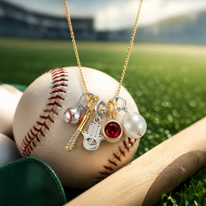 จี้รูปไม้เบสบอลแบบหนีบ Jeulia Move My Way ชุบทอง 18K ของขวัญ - Product Image 6