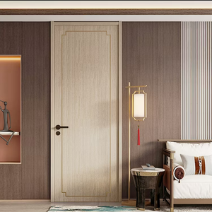 Porte intérieure en bois massif finition polymère, panneau de porte en chêne américain de 40 mm d'épaisseur, MDF, pour chambre d'hôtel, appartement, chambres d'hôtel - Product Image 2