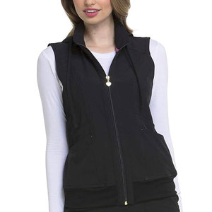Chaquetas de enfermería sin mangas Estilo único Chaleco de mujer Chaleco moderno con botón frontal y 2 bolsillos - Product Image 3