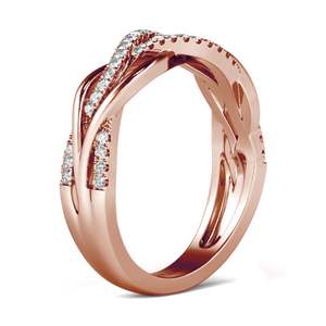 Jeulia Intertwined <b>Sterling</b> <b>Silver</b> Diamond <b>Band</b> <b>Ring</b> for Women - Product Image 3