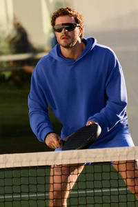 Venta al por mayor personalizado bordado azul chándal sudaderas con capucha Unisex impresión lisa en relieve de gran tamaño pulóver sudadera en blanco hombres Sudadera con capucha - Product Image 5