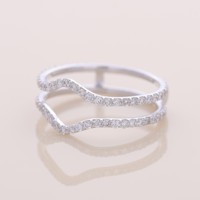 Bague de mariage de luxe pour femme Avina Jewels, diamant rond brillant courbé certifié IGI, plaqué rhodium, or massif 18 carats