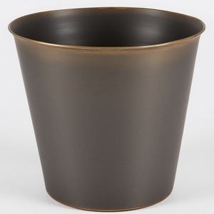 Poubelle décorative en acier galvanisé sans couvercle avec finition noire lisse conçue pour des intérieurs élégants à usage domestique fonctionnel - Product Image 5