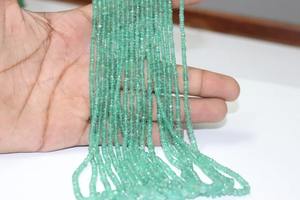 Cuentas de Rondelle facetadas de Esmeralda zambiana natural 15,5 pulgadas/38cm cuentas facetadas de Esmeralda cuentas de joyería de Esmeralda zambiana - Product Image 2