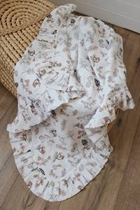 100% Cotton Muslin Swaddle Blanket for Baby Girls 4-Layer Gauze Floral Design Wild Roses Swaddle Blanket for Baby <b>Showers</b> - Product Image 3