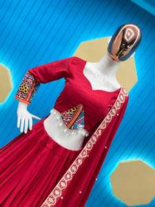 Último diseñador de seda satinada impresa Kodi Work Lehenga Choli por FabZone - Product Image 5