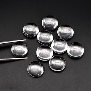 7X7MM AAA พลอยบุษราคัมสีขาวตามธรรมชาติแบบกลมทรงหลังแบนกึ่งมีค่าหลวมเครื่องประดับทำขายส่งมาก - Product Image 3