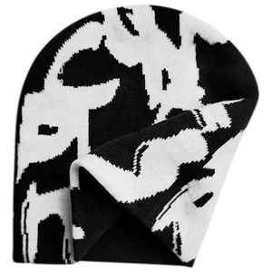 Gorro de invierno para hombre transpirable 100 por ciento jacquard acrílico en todo Logotipo de moda personalizado OEM precio barato - Product Image 1
