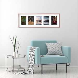 Marco de Fotos de Cobre de 24.1 x 73.2 cm, Tamaño A2/A4, Aleación Metálica con Lámina de Protección Acrílica para Decoración del Hogar, Uso Decorativo para Bodas - Product Image 6