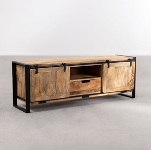 Vente à chaud Meuble TV moderne et luxueux pour salon vintage Meuble industriel en bois et fer Haute qualité Ferme convertible - Product Image 6