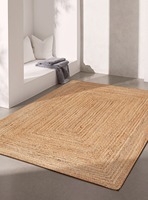 Tapis design en jute Tapis rond en jute tressé en fibre naturelle Tapis rond en jute Tapis de salon Tapis de couleur naturelle