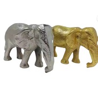 Figurine d'éléphant traditionnelle Sculpture coffre-up en métal décoratif pour bureau maison Restaurant hôtel décoration Art déco Design