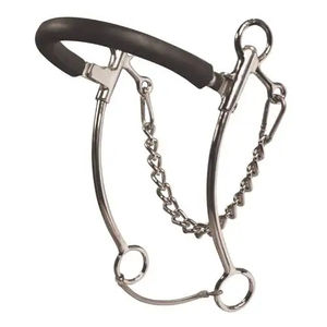 Mors de cheval en acier inoxydable robuste, mors à joue Hackamore, embout lisse poli pour l'équitation et l'entraînement - Product Image 5
