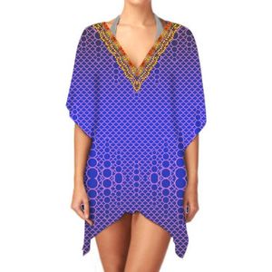 Kimono en Georgette une pièce pour femme de qualité supérieure élégant élégant léger ethnique impression numérique col en v décontracté sexy - Product Image 6