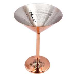 Verre à cocktail vintage plaqué cuivre avec paille, capacité 250 ml, logo personnalisable, verre à vin transparent - Product Image 3